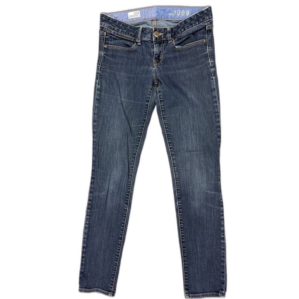 Gap 1969 Size 27 4 Womens Jeans Always Skinny Low Rise Stretch Dark Wash